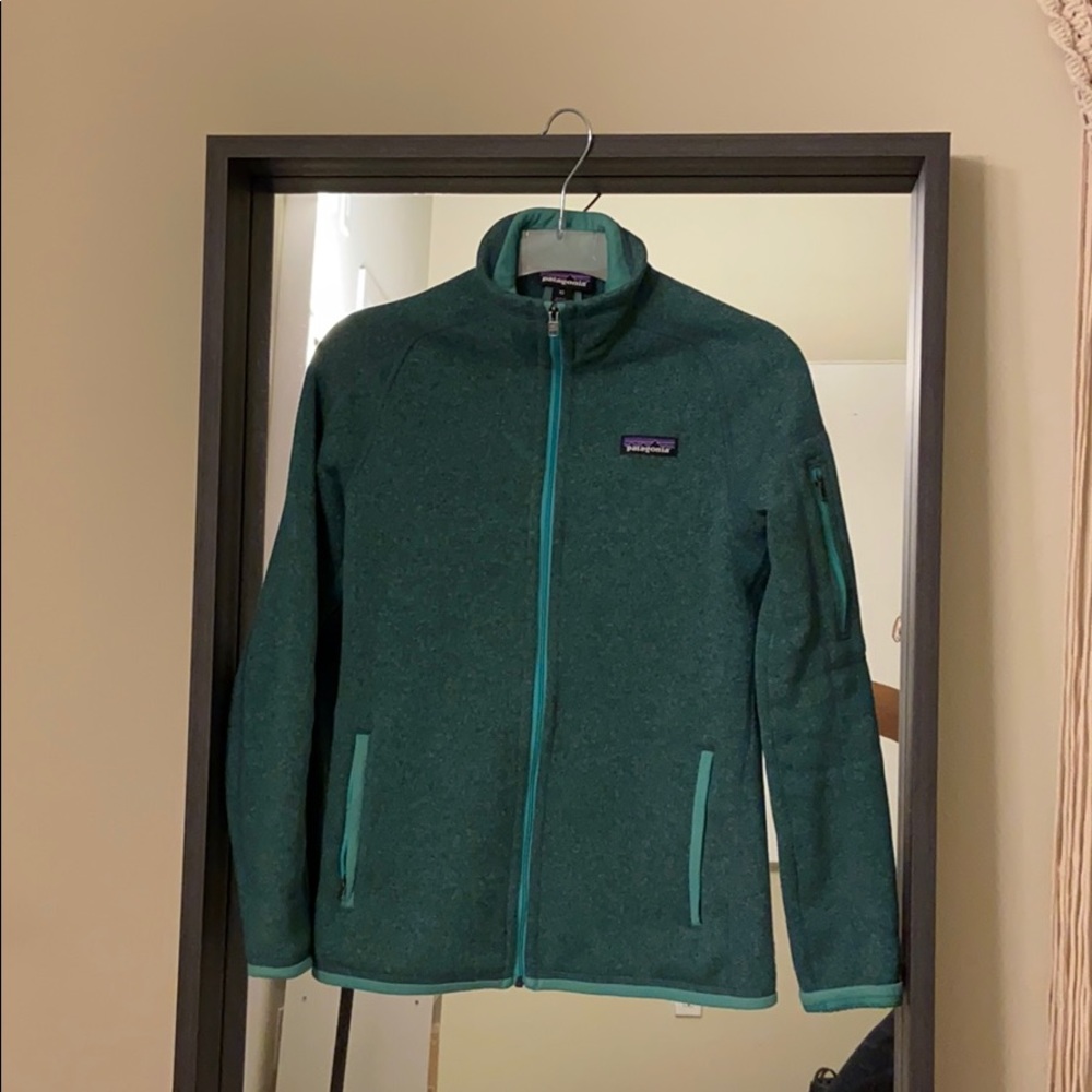 Patagonia green fleece full zip jacket